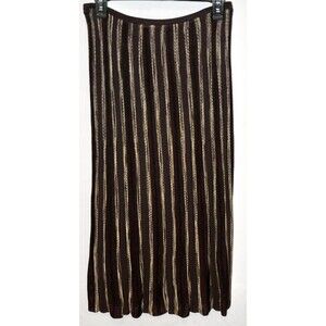 Jones New York Collection Petite Knit Brown Striped Skirt Size PM